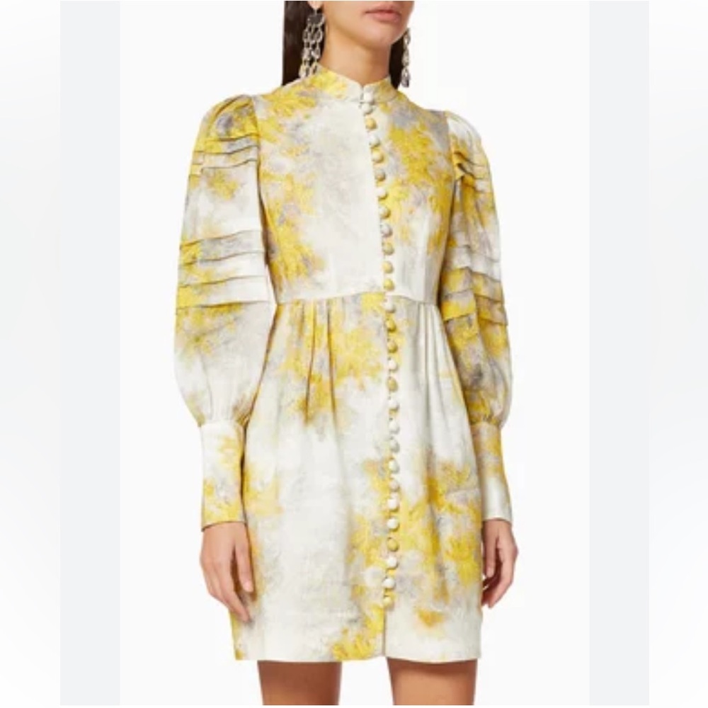 Zimmermann Yellow Botanica Wattle- Print Dress• Size 0